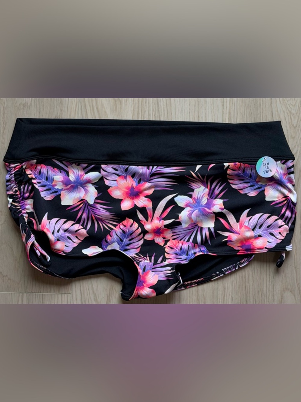 PINK Victoria's Secret Black Floral Athletic Shorts